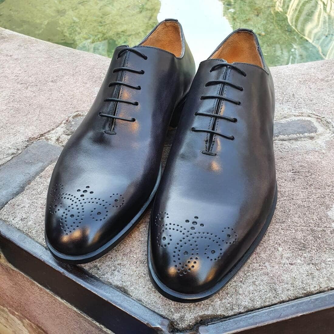 Tony & Paul - Chaussures Richelieu - Dandy, Cuir - Cuir Noir - Uni - Fabrique en Italie - Noir 43 EU