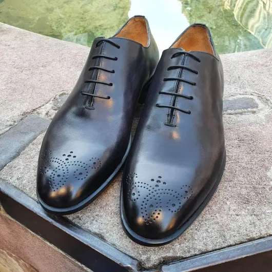 Tony & Paul - Chaussures Richelieu - Dandy, Cuir - Cuir Noir - Uni - Fabrique en Italie - Noir 43 EU