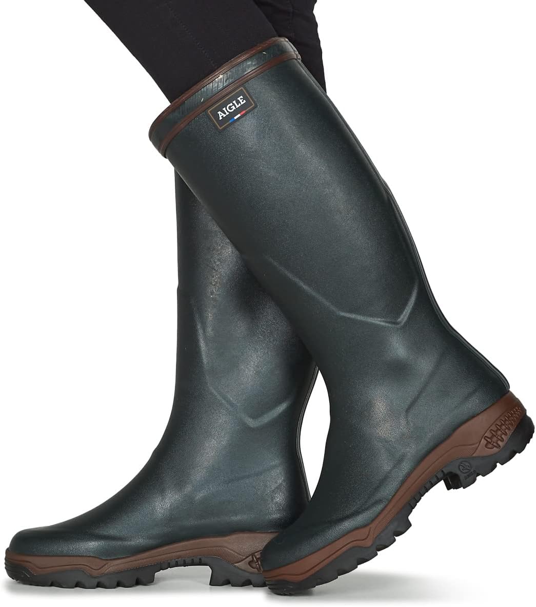 Aigle PARCOURS 2 – Bottes en Caoutchouc anti-fatigue Homme - Idéales chasse, travail et agriculture - Confort longue durée - 100% imperméables - Fabriqué en France 44 EU Bronze