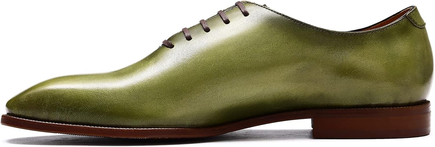 Oxfords Affaires Formelles pour Hommes Chaussures Habillées Bureau Mariage Chaussures de Ville à Lacets Basses en Cuir 42 EU Vert