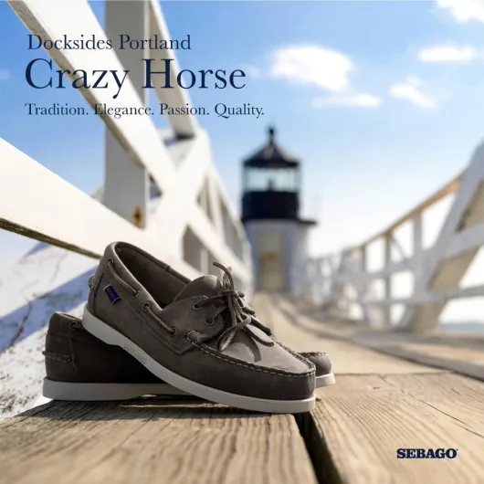 Sebago Docksides Portland Crazy H MokassinsHomme 43 EU Gris Dk Grey 917