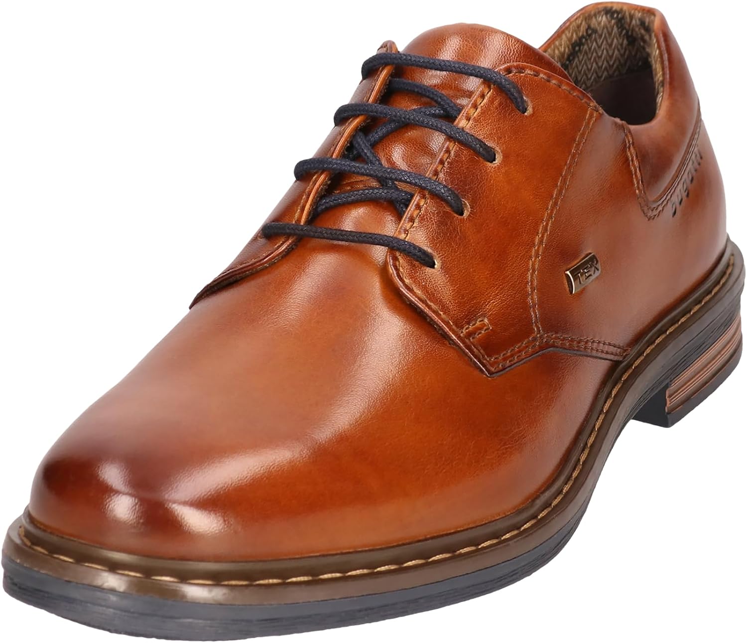 Bugatti Chaussure Basse Business en Cuir, Derby avec Finition Bicolore, Coupe Ergonomique avec Élastique DerbyHomme 43 EU Cognac