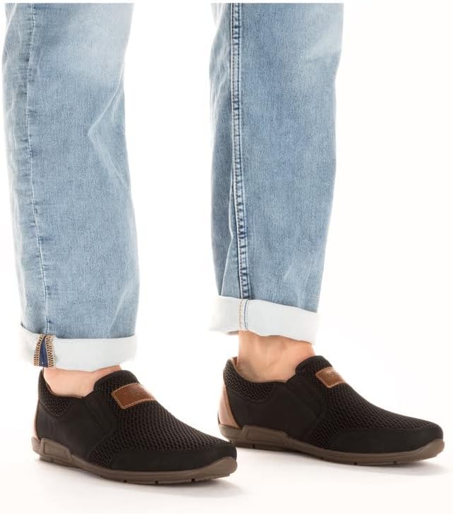 Homme Chaussures Basses 09069, Monsieur Mocassin,Chaussons 43 EU Noir Schwarz 00