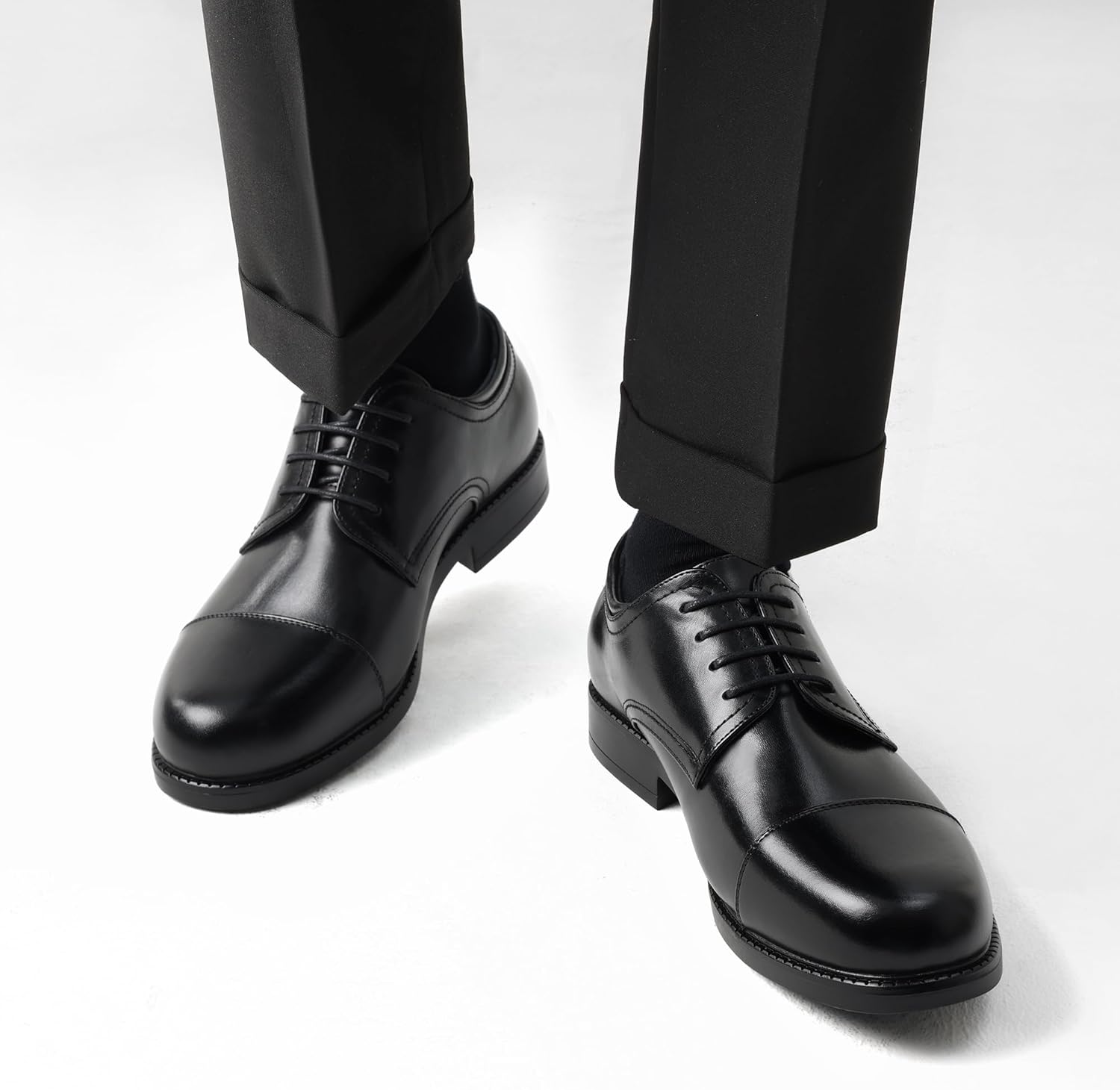 Chaussure Homme Ville Classique Chaussures Habillées Oxford à Lacets pour Hommes Chaussure Costume Mariage Confortable DOWNING-01 43 EU Noir