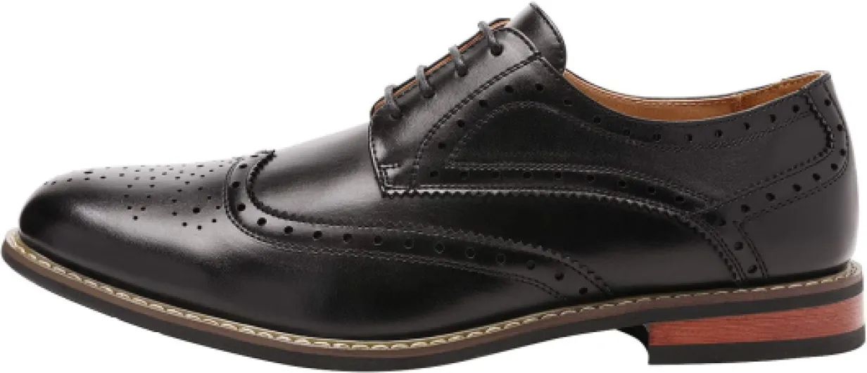 Hommes Oxfords Derby Chaussure Ville Brogues Chaussures Mariage Dressing Chaussures Lacets Business Noir 41.5 EU Noir