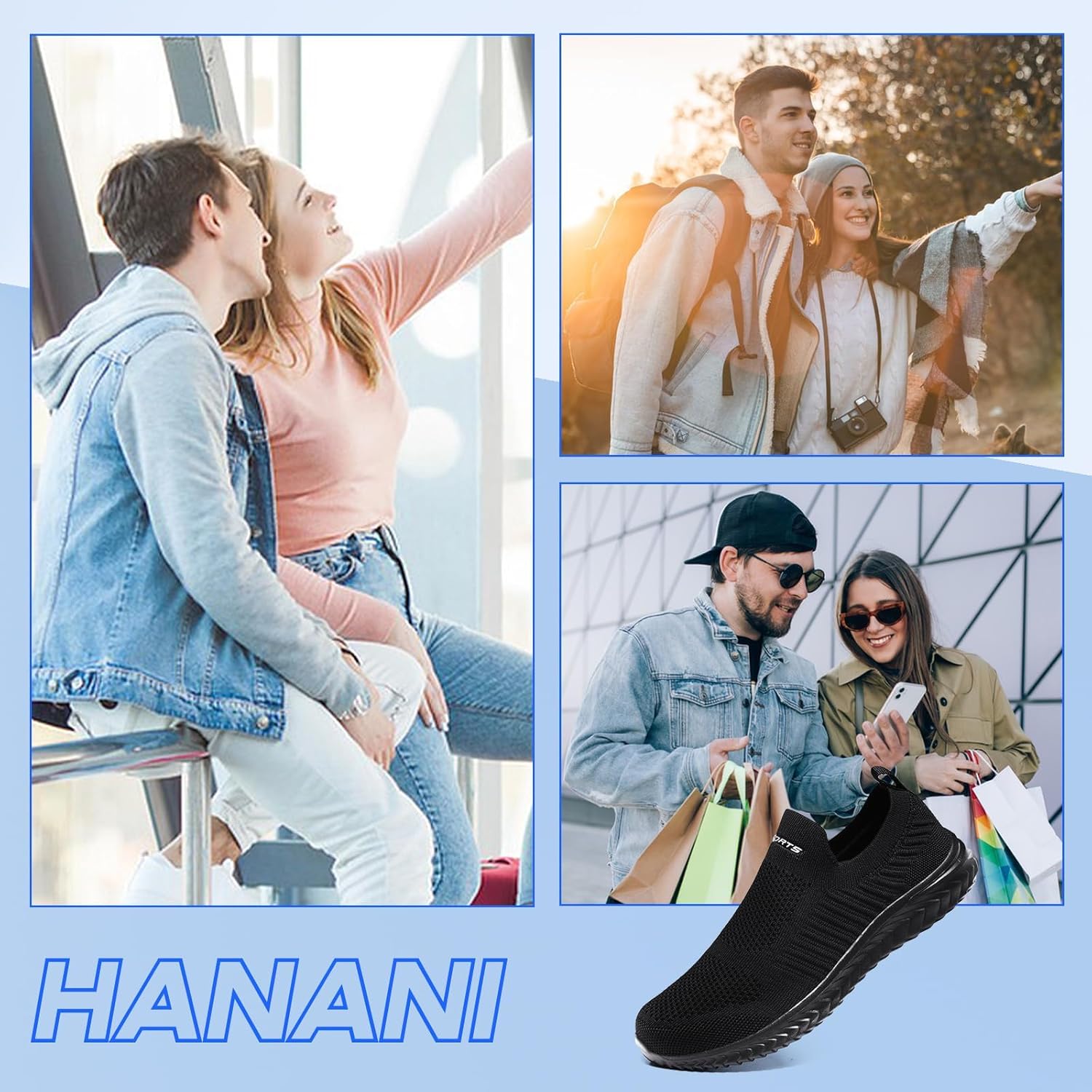 Slip on Basket Femme Homme Chaussures de Sport Running Mode Sneaker Respirant Légère Mode Casual Confort Fitness Jogging Walking Sneakers 39 EU Noir