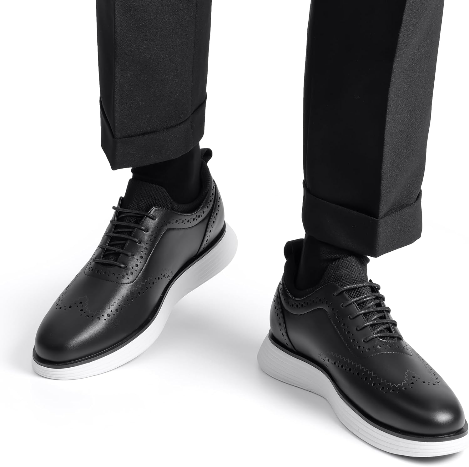 Hommes Chaussures Oxfords Derby Chaussure Ville Homme pour Bureau Costume Mariage 43 EU Noir